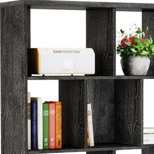 HomeRoots 49" Charcoal Seven-Tier Cube Bookcase - Modern Open-Back Design for Stylish Storage & Display Options 480462