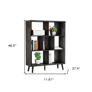 HomeRoots 49" Charcoal Seven-Tier Cube Bookcase - Modern Open-Back Design for Stylish Storage & Display Options 480462