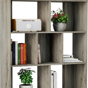 HomeRoots 49" Light Gray Steel Seven-Tier Cube Bookcase – Modern Storage Solution for Books & Decor Display 480464