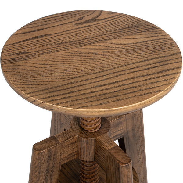 English Elm Jennifer Taylor Home - Spencer Oak Adjustable Bar Counter Stool in Walnut Brown — Minimalist Scandinavian Design, Durable Solid Wood, Ergonomic Footrest B2719P252308