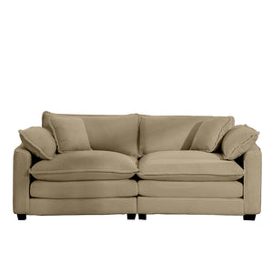 English Elm Modern Corduroy Loveseat Sofa With 4 Pillows – Deep Seating Comfort For Stylish Living Spaces W714S00788