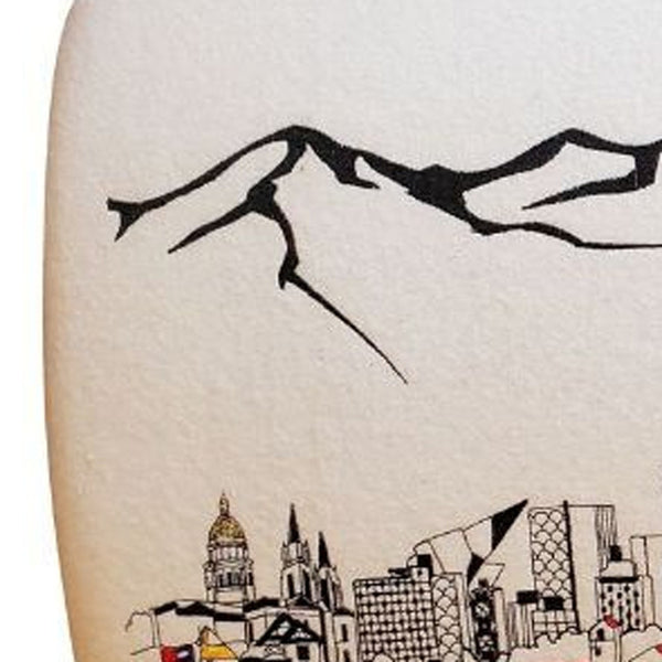 Homeroots 38" Cream Wool And Brown Ottoman   480553