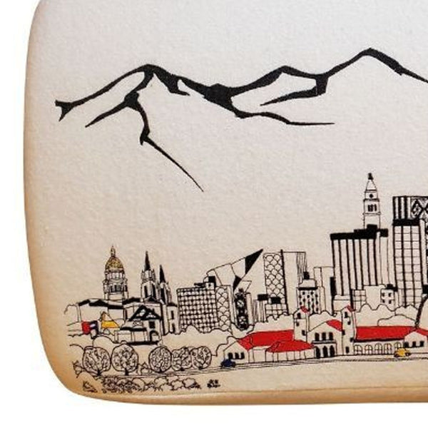 Homeroots 38" Cream Wool And Brown Ottoman   480553