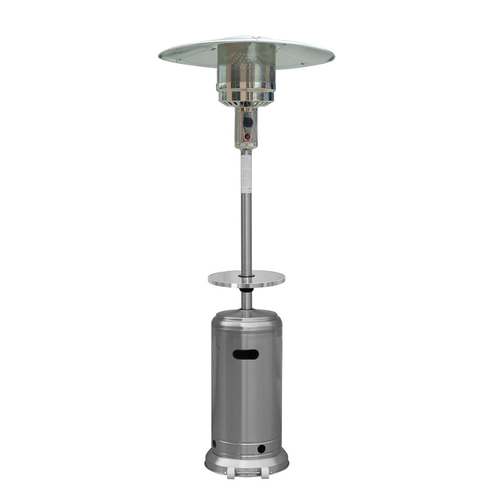 Homeroots 48000 Btu Silver Steel Propane Cylindrical Pole Standing Patio Heater  Steel 480565