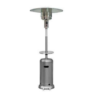 Homeroots 48000 Btu Silver Steel Propane Cylindrical Pole Standing Patio Heater  Steel 480565