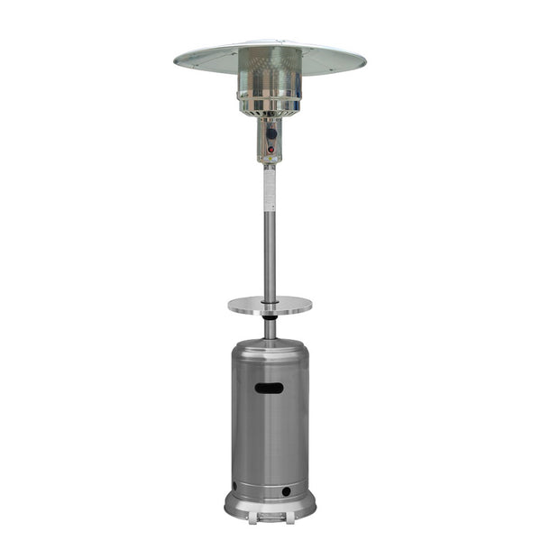 Homeroots 48000 Btu Silver Steel Propane Cylindrical Pole Standing Patio Heater  Steel 480565