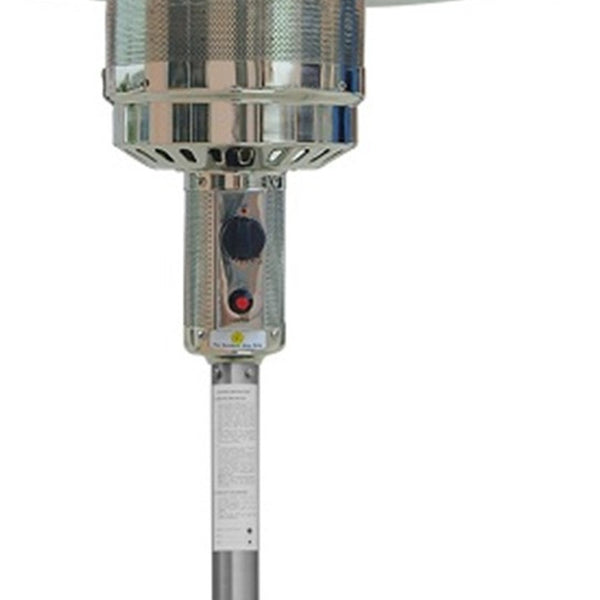 Homeroots 48000 Btu Silver Steel Propane Cylindrical Pole Standing Patio Heater  Steel 480565