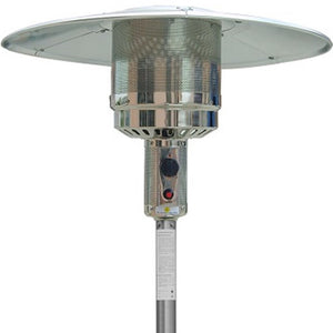 Homeroots 48000 Btu Silver Steel Propane Cylindrical Pole Standing Patio Heater  Steel 480565
