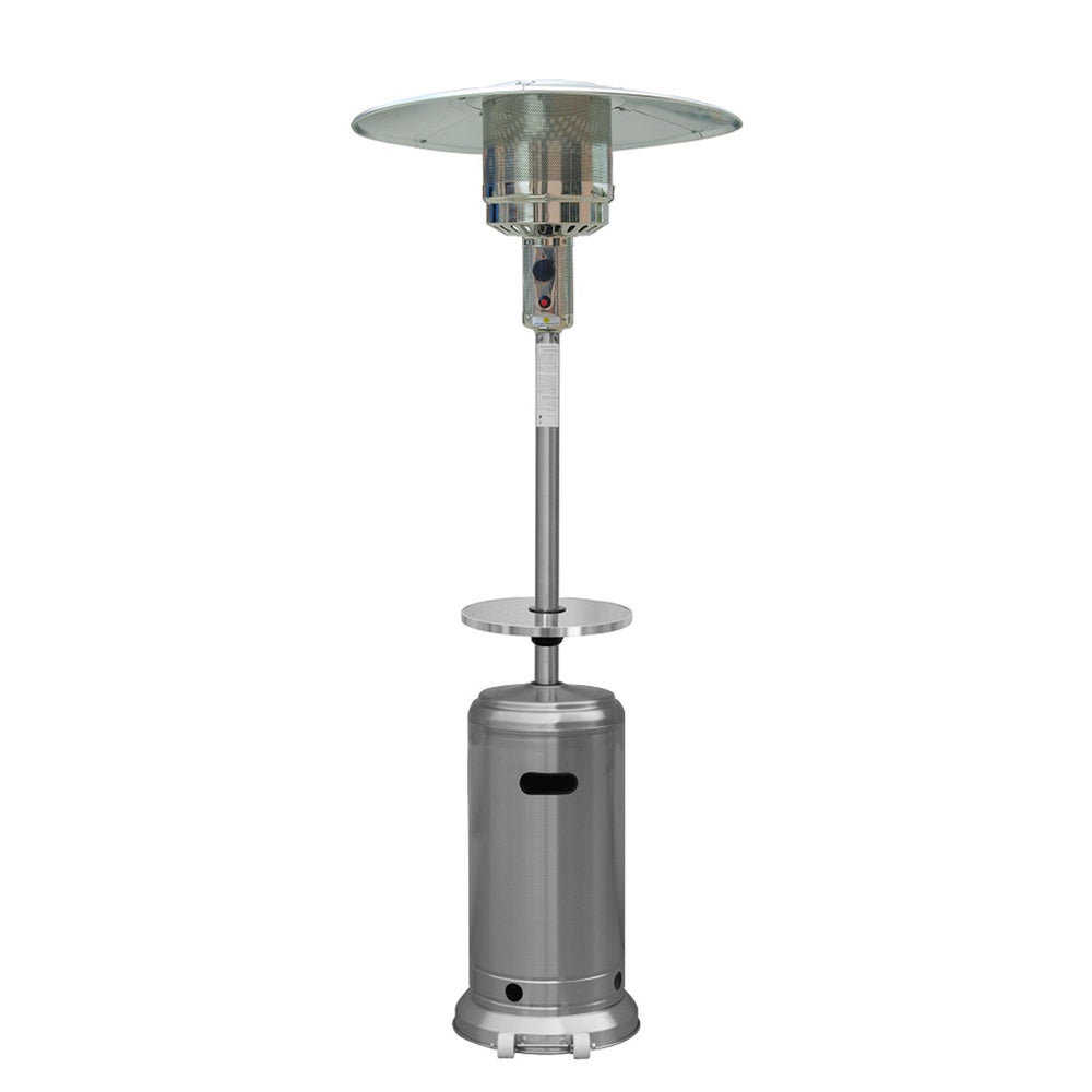 Homeroots 48000 Btu Silver Steel Propane Cylindrical Pole Standing Patio Heater  Steel 480565
