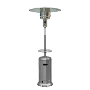 Homeroots 48000 Btu Silver Steel Propane Cylindrical Pole Standing Patio Heater  Steel 480565
