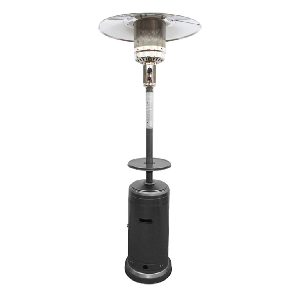Homeroots 48000 Btu Silver Steel Propane Cylindrical Pole Standing Patio Heater  Steel 480566