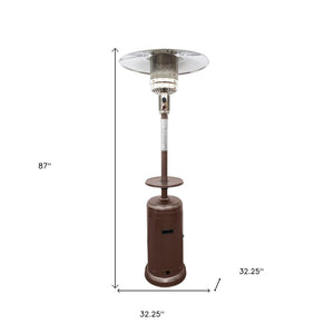Homeroots 48000 Btu Bronze Steel Propane Cylindrical Pole Standing Patio Heater  Steel 480570