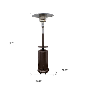 Homeroots 48000 Btu Bronze Steel Propane Cylindrical Pole Standing Patio Heater  Steel 480571
