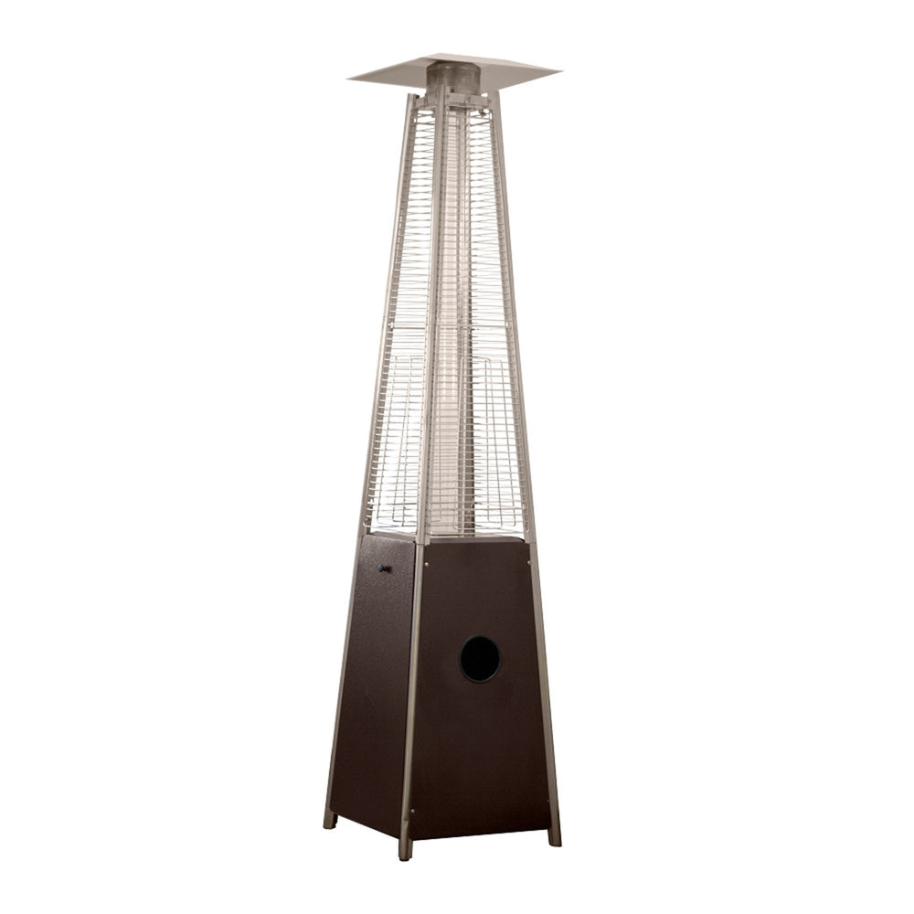 Homeroots 41000 Btu Brown Steel Propane Triangular Pyramid Standing Patio Heater  Steel 480572