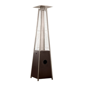 Homeroots 41000 Btu Brown Steel Propane Triangular Pyramid Standing Patio Heater  Steel 480572