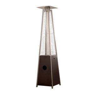 Homeroots 41000 Btu Brown Steel Propane Triangular Pyramid Standing Patio Heater  Steel 480572