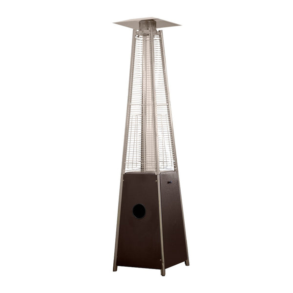 Homeroots 41000 Btu Brown Steel Propane Triangular Pyramid Standing Patio Heater  Steel 480572