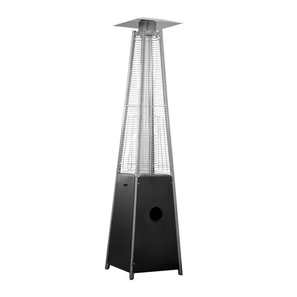 Homeroots 41000 Btu Black Steel Propane Triangular Pyramid Standing Patio Heater  Steel 480573