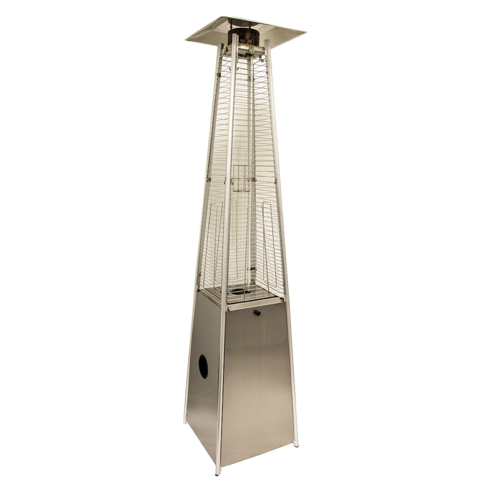 Homeroots 41000 Btu Silver Steel Propane Triangular Pyramid Standing Patio Heater  Steel 480574