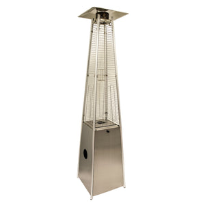 Homeroots 41000 Btu Silver Steel Propane Triangular Pyramid Standing Patio Heater  Steel 480574