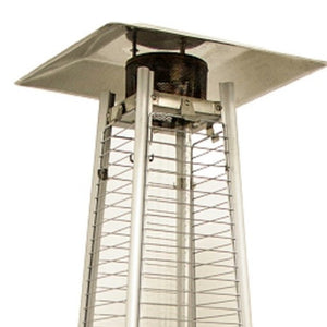 Homeroots 41000 Btu Silver Steel Propane Triangular Pyramid Standing Patio Heater  Steel 480574