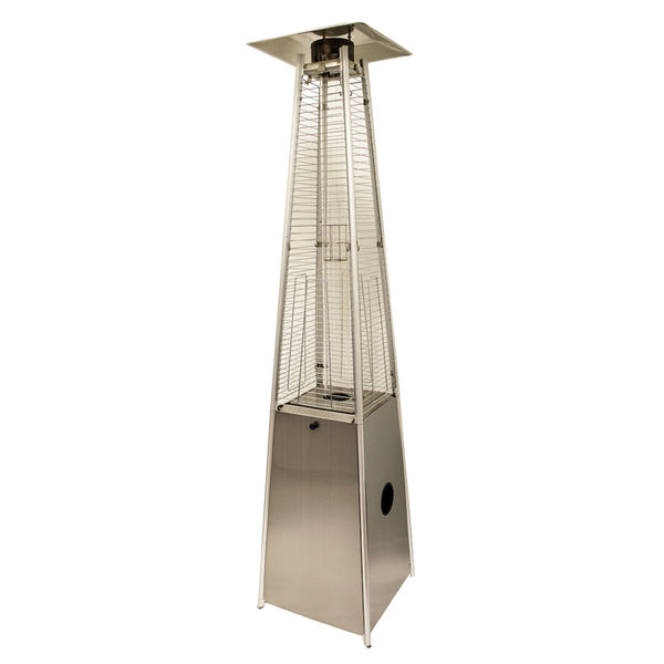 Homeroots 41000 Btu Silver Steel Propane Triangular Pyramid Standing Patio Heater  Steel 480574