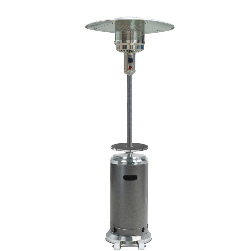 Homeroots 48000 Btu Silver Steel Propane Cylindrical Pole Standing Patio Heater  Steel 480576