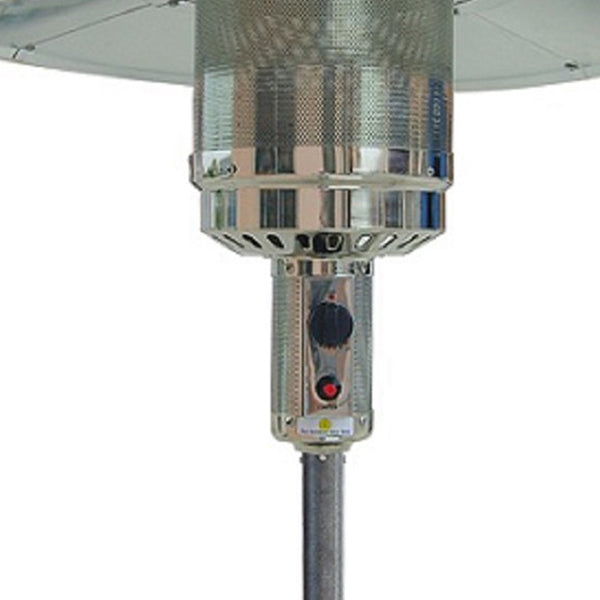 Homeroots 48000 Btu Silver Steel Propane Cylindrical Pole Standing Patio Heater  Steel 480576