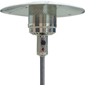 Homeroots 48000 Btu Silver Steel Propane Cylindrical Pole Standing Patio Heater  Steel 480576