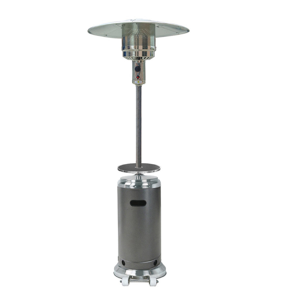 Homeroots 48000 Btu Silver Steel Propane Cylindrical Pole Standing Patio Heater  Steel 480576