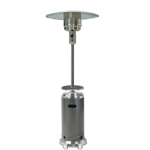 Homeroots 48000 Btu Silver Steel Propane Cylindrical Pole Standing Patio Heater  Steel 480576