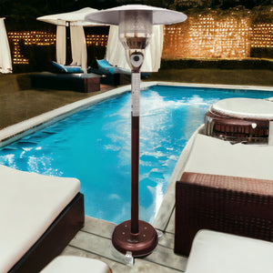 Homeroots 41000 Btu Bronze Steel Natural Gas Cylindrical Pole Standing Patio Heater  Steel 480577
