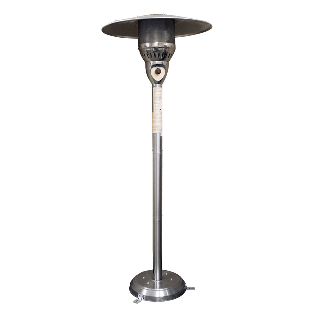Homeroots 41000 Btu Silver Steel Natural Gas Cylindrical Pole Standing Patio Heater  Steel 480578