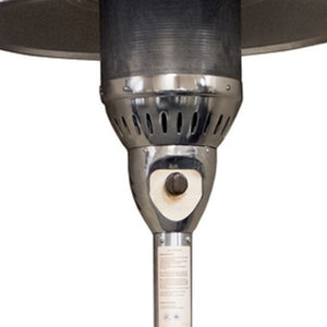 Homeroots 41000 Btu Silver Steel Natural Gas Cylindrical Pole Standing Patio Heater  Steel 480578