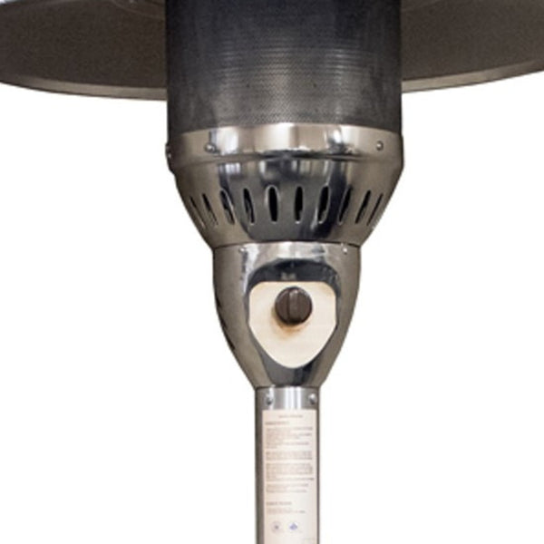 Homeroots 41000 Btu Silver Steel Natural Gas Cylindrical Pole Standing Patio Heater  Steel 480578
