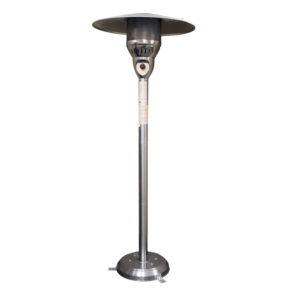 Homeroots 41000 Btu Silver Steel Natural Gas Cylindrical Pole Standing Patio Heater  Steel 480578