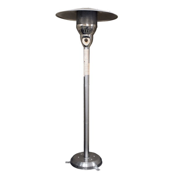 Homeroots 41000 Btu Silver Steel Natural Gas Cylindrical Pole Standing Patio Heater  Steel 480578