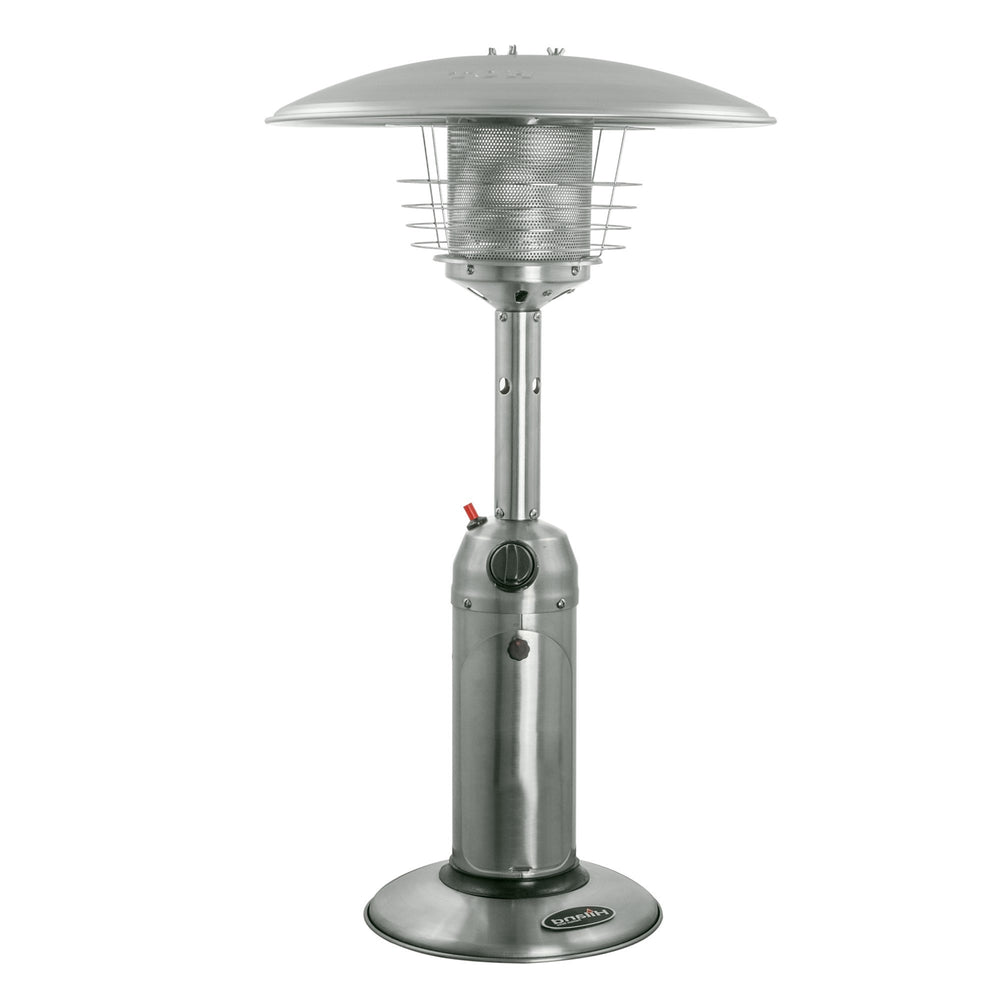 Homeroots 11000 Btu Silver Steel Propane Cylindrical Pole Tabletop Patio Heater  Steel 480579