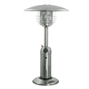 Homeroots 11000 Btu Silver Steel Propane Cylindrical Pole Tabletop Patio Heater  Steel 480579