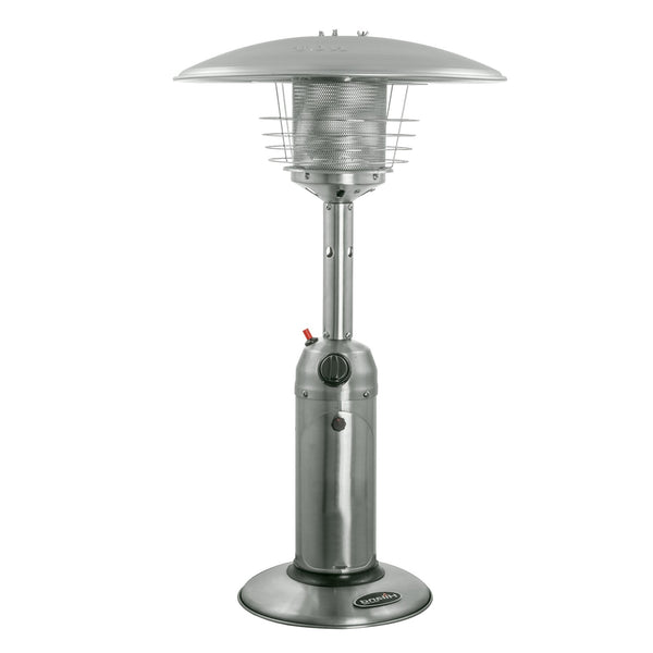 Homeroots 11000 Btu Silver Steel Propane Cylindrical Pole Tabletop Patio Heater  Steel 480579