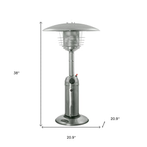 Homeroots 11000 Btu Silver Steel Propane Cylindrical Pole Tabletop Patio Heater  Steel 480579