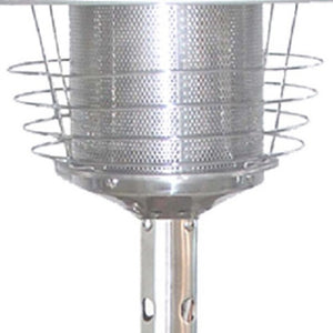 Homeroots 11000 Btu Silver Steel Propane Cylindrical Pole Tabletop Patio Heater  Steel 480580