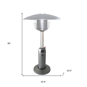 Homeroots 11000 Btu Silver Steel Propane Cylindrical Pole Tabletop Patio Heater  Steel 480580