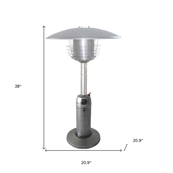Homeroots 11000 Btu Silver Steel Propane Cylindrical Pole Tabletop Patio Heater  Steel 480580