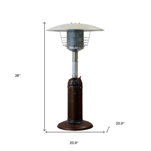 Homeroots 11000 Btu Bronze Steel Propane Cylindrical Pole Tabletop Patio Heater  Steel 480581