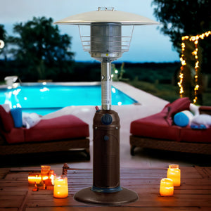 Homeroots 11000 Btu Bronze Steel Propane Cylindrical Pole Tabletop Patio Heater  Steel 480581