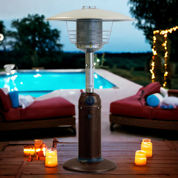 Homeroots 11000 Btu Bronze Steel Propane Cylindrical Pole Tabletop Patio Heater  Steel 480581