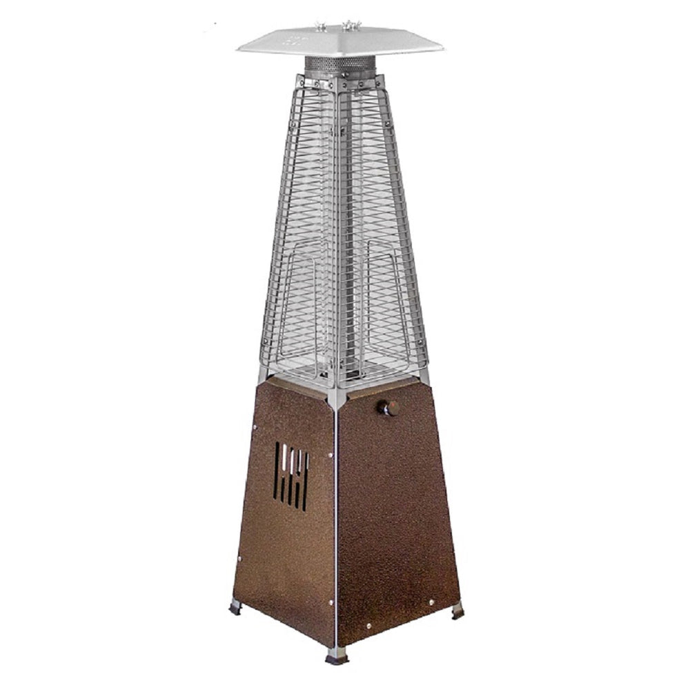 Homeroots 9500 Btu Bronze Steel Propane Triangular Pyramid Tabletop Patio Heater  Steel 480582