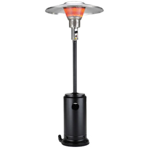 Homeroots 40000 Btu Black Steel Propane Cylindrical Pole Standing Patio Heater  Steel 480583