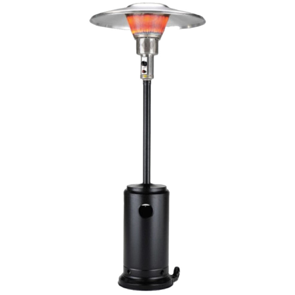Homeroots 40000 Btu Black Steel Propane Cylindrical Pole Standing Patio Heater  Steel 480583